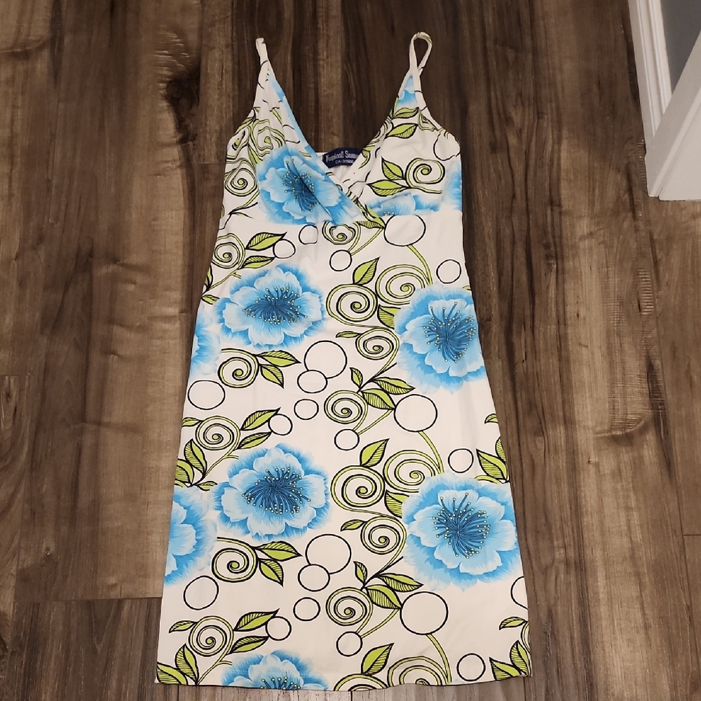 Floral Blue and Green Dress